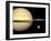 Illustration of Saturn and Earth to Scale-Stocktrek Images-Framed Photographic Print