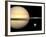 Illustration of Saturn and Earth to Scale-Stocktrek Images-Framed Photographic Print