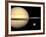 Illustration of Saturn and Earth to Scale-Stocktrek Images-Framed Photographic Print