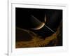 Illustration of Saturn from the Icy Surface of Enceladus-Stocktrek Images-Framed Photographic Print