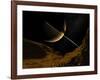 Illustration of Saturn from the Icy Surface of Enceladus-Stocktrek Images-Framed Photographic Print