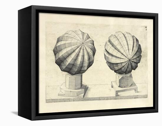 Illustration Of Sculpture. Geometric Designs Illustrating Euclidian Principles Of Geometry.-Wenzel Jamnitzer-Framed Stretched Canvas