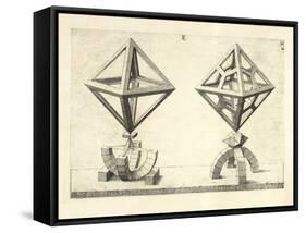 Illustration Of Sculpture. Geometric Designs Illustrating Euclidian Principles Of Geometry.-Wenzel Jamnitzer-Framed Stretched Canvas