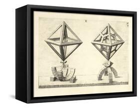 Illustration Of Sculpture. Geometric Designs Illustrating Euclidian Principles Of Geometry.-Wenzel Jamnitzer-Framed Stretched Canvas