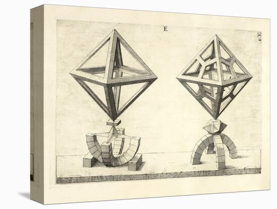 Illustration Of Sculpture. Geometric Designs Illustrating Euclidian Principles Of Geometry.-Wenzel Jamnitzer-Stretched Canvas