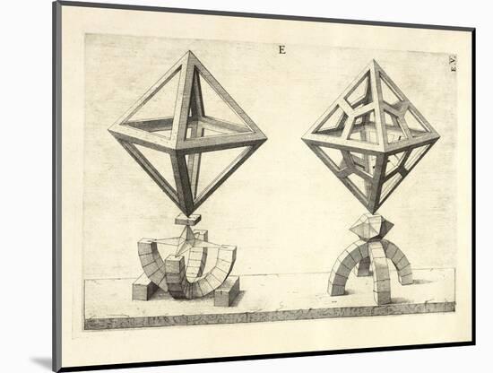 Illustration Of Sculpture. Geometric Designs Illustrating Euclidian Principles Of Geometry.-Wenzel Jamnitzer-Mounted Giclee Print