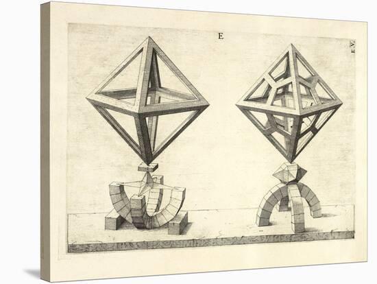 Illustration Of Sculpture. Geometric Designs Illustrating Euclidian Principles Of Geometry.-Wenzel Jamnitzer-Stretched Canvas