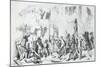 Illustration of Soldiers and Rebels Fighting in Street-null-Mounted Giclee Print