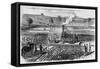 Illustration of Steam Engine Ploughing a Field at Grimsthorpe-null-Framed Stretched Canvas