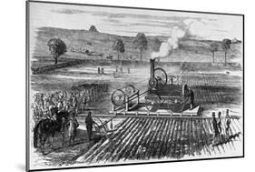 Illustration of Steam Engine Ploughing a Field at Grimsthorpe-null-Mounted Giclee Print