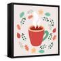 Illustration of Tea in Autumn Leaves-cosmaa-Framed Stretched Canvas