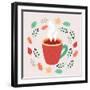 Illustration of Tea in Autumn Leaves-cosmaa-Framed Art Print