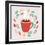 Illustration of Tea in Autumn Leaves-cosmaa-Framed Art Print