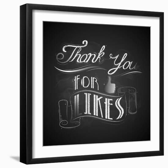 Illustration of Thank You for Likes Background-vectomart-Framed Art Print