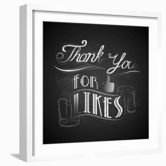 Illustration of Thank You for Likes Background-vectomart-Framed Art Print