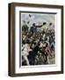 Illustration of the Arrival of the Boxer, Jack Johnson in Chicago in 1910 by Achille Beltrame-Stefano Bianchetti-Framed Giclee Print