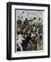 Illustration of the Arrival of the Boxer, Jack Johnson in Chicago in 1910 by Achille Beltrame-Stefano Bianchetti-Framed Giclee Print