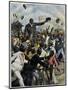 Illustration of the Arrival of the Boxer, Jack Johnson in Chicago in 1910 by Achille Beltrame-Stefano Bianchetti-Mounted Giclee Print