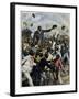 Illustration of the Arrival of the Boxer, Jack Johnson in Chicago in 1910 by Achille Beltrame-Stefano Bianchetti-Framed Giclee Print