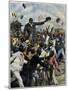 Illustration of the Arrival of the Boxer, Jack Johnson in Chicago in 1910 by Achille Beltrame-Stefano Bianchetti-Mounted Giclee Print