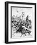 Illustration of the Battle of Little Bighorn, 25th June, 1876 (Litho)-Alfred R. Waud-Framed Giclee Print