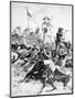 Illustration of the Battle of Little Bighorn, 25th June, 1876 (Litho)-Alfred R. Waud-Mounted Giclee Print