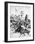 Illustration of the Battle of Little Bighorn, 25th June, 1876 (Litho)-Alfred R. Waud-Framed Giclee Print