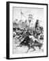 Illustration of the Battle of Little Bighorn, 25th June, 1876 (Litho)-Alfred R. Waud-Framed Giclee Print