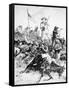 Illustration of the Battle of Little Bighorn, 25th June, 1876 (Litho)-Alfred R. Waud-Framed Stretched Canvas