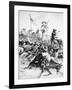 Illustration of the Battle of Little Bighorn, 25th June, 1876 (Litho)-Alfred R. Waud-Framed Giclee Print