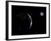 Illustration of the City Lights on a Dark Earth During a Solar Eclipse-Stocktrek Images-Framed Photographic Print