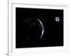 Illustration of the City Lights on a Dark Earth During a Solar Eclipse-Stocktrek Images-Framed Photographic Print