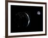 Illustration of the City Lights on a Dark Earth During a Solar Eclipse-Stocktrek Images-Framed Photographic Print