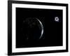 Illustration of the City Lights on a Dark Earth During a Solar Eclipse-Stocktrek Images-Framed Photographic Print