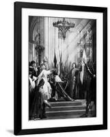 Illustration of the Coronation of the Dauphin in the Cathedral at Rheims ; Joan of Arc Attending-null-Framed Photographic Print