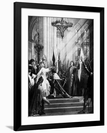 Illustration of the Coronation of the Dauphin in the Cathedral at Rheims ; Joan of Arc Attending-null-Framed Photographic Print