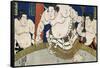 Illustration of the Dohyo-Iri of Grand Champion Shiranui Dakuemon, Published by Yamaguchiya Tobie-Tani Bunchu-Framed Stretched Canvas