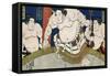 Illustration of the Dohyo-Iri of Grand Champion Shiranui Dakuemon, Published by Yamaguchiya Tobie-Tani Bunchu-Framed Stretched Canvas