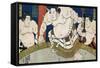 Illustration of the Dohyo-Iri of Grand Champion Shiranui Dakuemon, Published by Yamaguchiya Tobie-Tani Bunchu-Framed Stretched Canvas