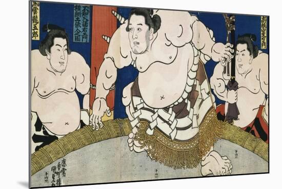 Illustration of the Dohyo-Iri of Grand Champion Shiranui Dakuemon, Published by Yamaguchiya Tobie-Tani Bunchu-Mounted Giclee Print