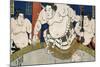 Illustration of the Dohyo-Iri of Grand Champion Shiranui Dakuemon, Published by Yamaguchiya Tobie-Tani Bunchu-Mounted Giclee Print
