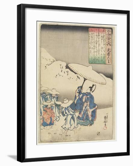 Illustration of the Emperor Koko's Poem, C. 1840-1842-Utagawa Kuniyoshi-Framed Giclee Print