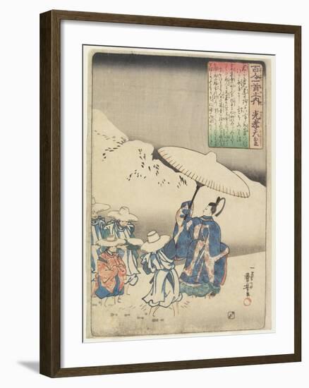 Illustration of the Emperor Koko's Poem, C. 1840-1842-Utagawa Kuniyoshi-Framed Giclee Print