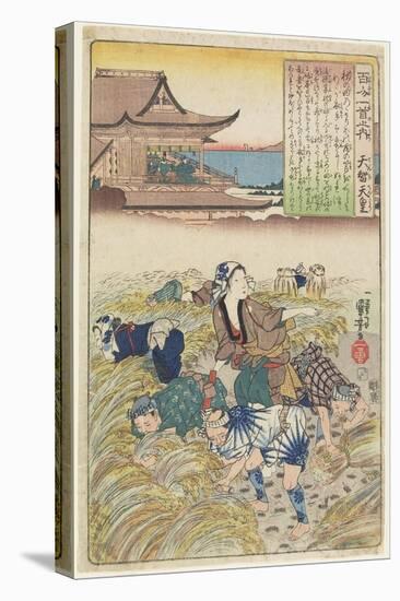 Illustration of the Emperor Tenchi's Poem, C. 1840-1842-Utagawa Kuniyoshi-Stretched Canvas