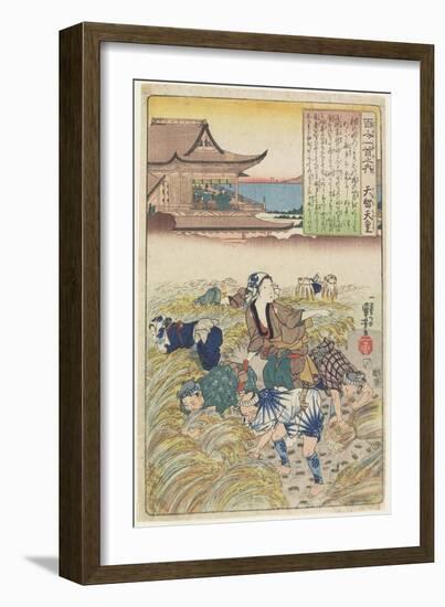 Illustration of the Emperor Tenchi's Poem, C. 1840-1842-Utagawa Kuniyoshi-Framed Giclee Print