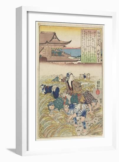 Illustration of the Emperor Tenchi's Poem, C. 1840-1842-Utagawa Kuniyoshi-Framed Giclee Print