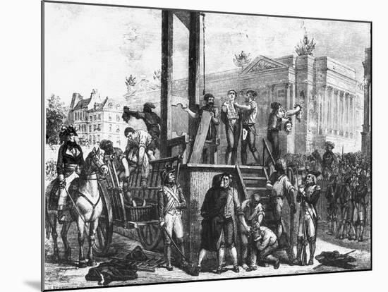 Illustration of the Execution of Robespierre and His Co-Conspirators-null-Mounted Giclee Print