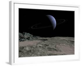 Illustration of the Gas Giant Neptune as Seen from the Surface of its Moon Triton-Stocktrek Images-Framed Photographic Print