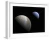 Illustration of the Gas Giant Planet Neptune and its Largest Moon Triton-Stocktrek Images-Framed Premium Photographic Print