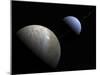 Illustration of the Gas Giant Planet Neptune and its Largest Moon Triton-Stocktrek Images-Mounted Premium Photographic Print